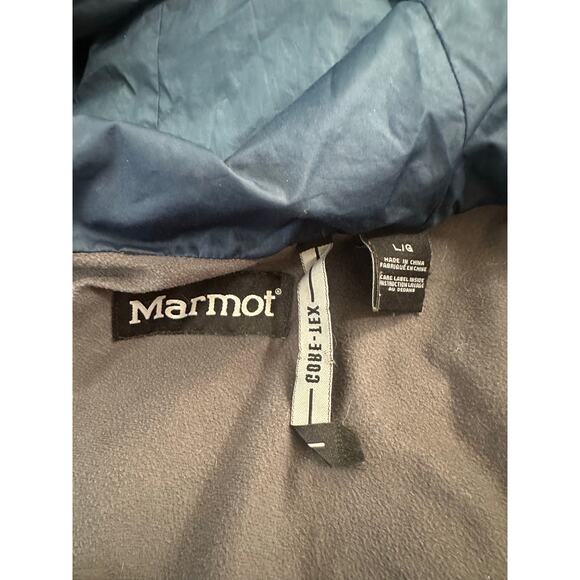 Marmot GoreTex Blue Black Full Zip Hooded Jacket Mens Large - Picture 8 of 10